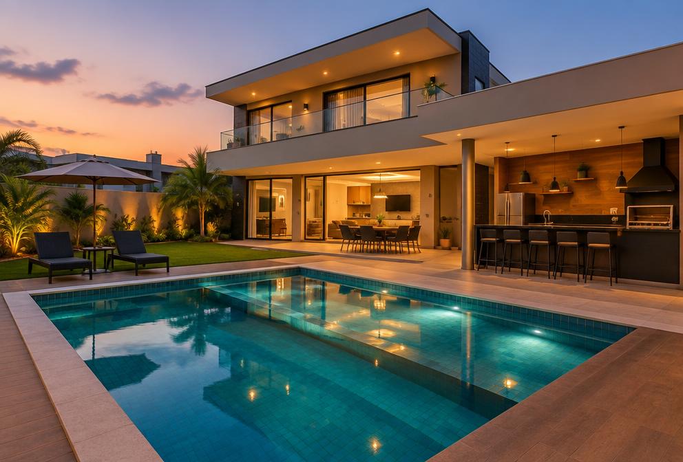 Casa de alto padrão com piscina